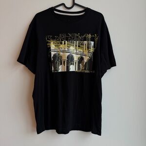 Armani Exchange Black Tee with Gold Graphic